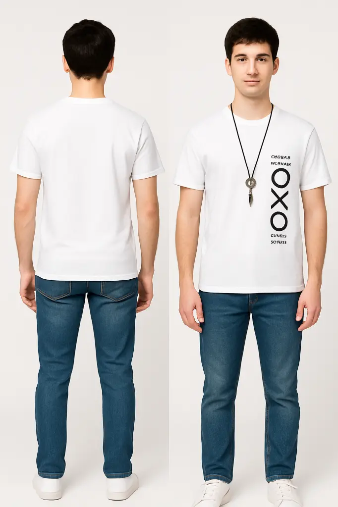 white t shirt back and front [ T0013].webp