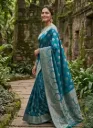Royal Peacock Zari Weave Banarasi Saree – Heavy Designer Border