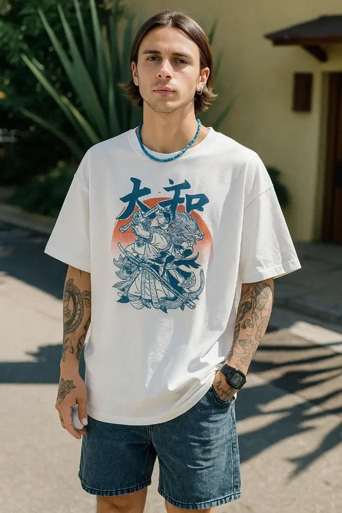 Graphic Print Men White T-Shirt 