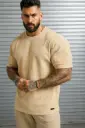Solid Men Beige T-Shirt