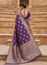 Royal Purple Heavy Banarasi Saree with Rich Zari Border