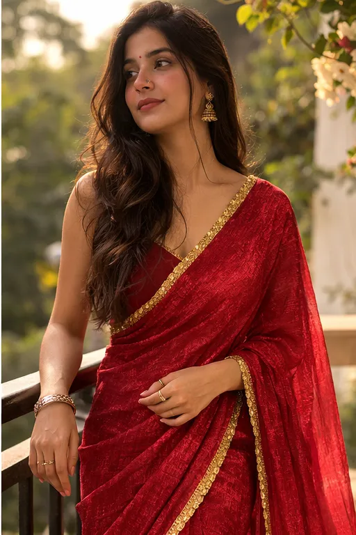Women's Two Tone Fendy Chiffon Saree