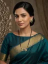 Peacock Blue Pearl Mangalsutra Set