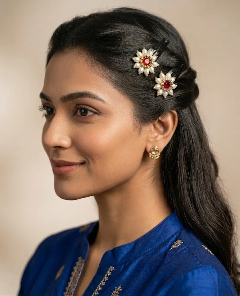 Pearl Bloom Crescent Hairpin Set (1st)