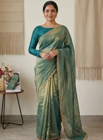 Women's Two Tone Fendy Chiffon Saree
