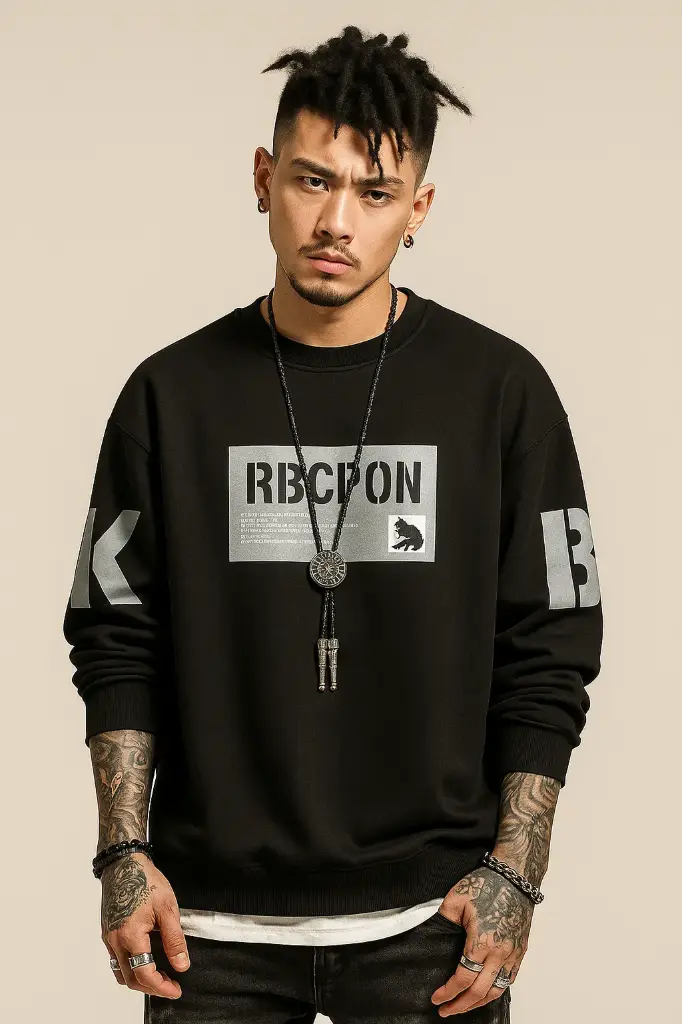 Printed Men Black T-Shirt