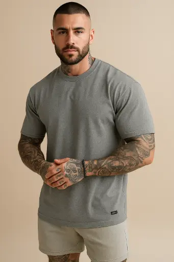 Solid Men Grey T-Shirt 